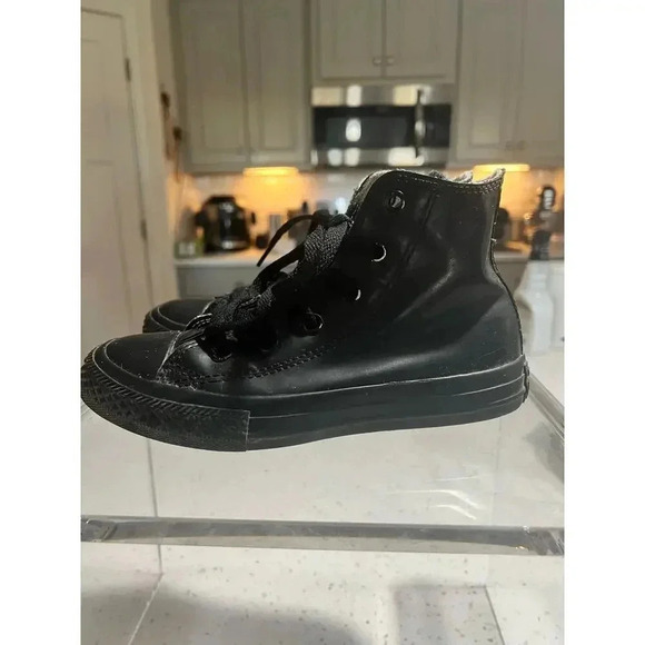 CONVERSE ALL STARS  faux leather hightop chuck taylor kids size 13 - Picture 1 of 9